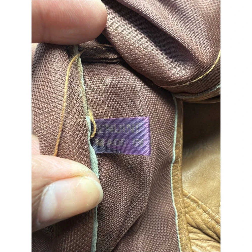 Vintage 100% Leather Garment Bag Brown Travel Suit Dress Luggage Bi-Fold